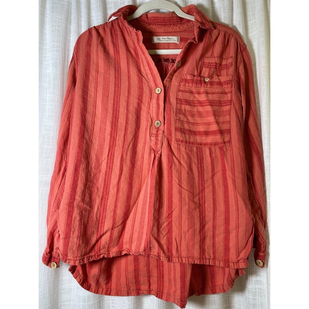 We The Free Top Womens XS Tunic Striped Summer Breeze Oversized  Beach BOHO